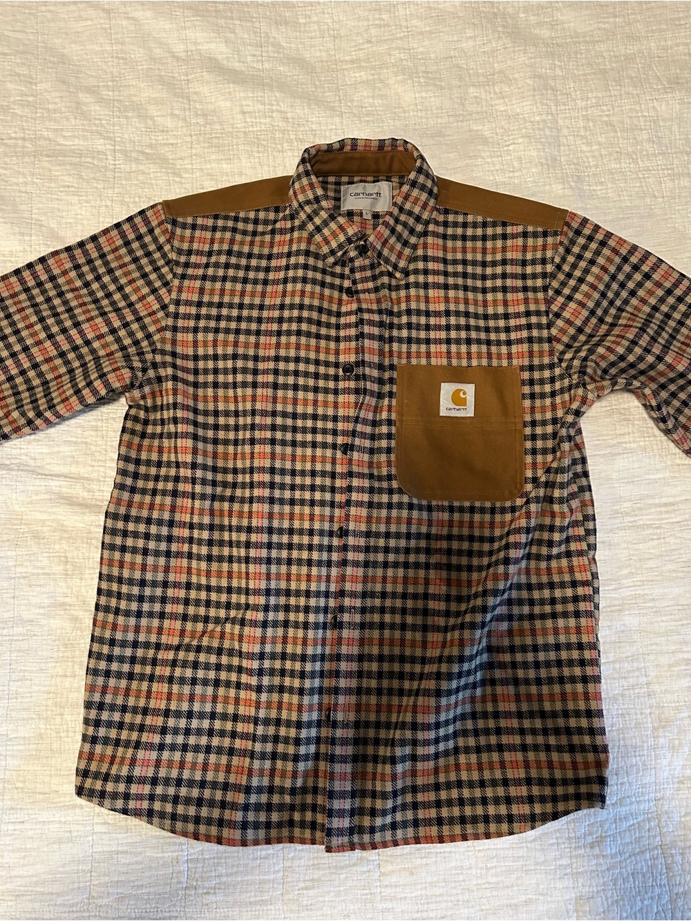 Carhartt WIP Plaid Flannel in Brown, Navy, and Tan